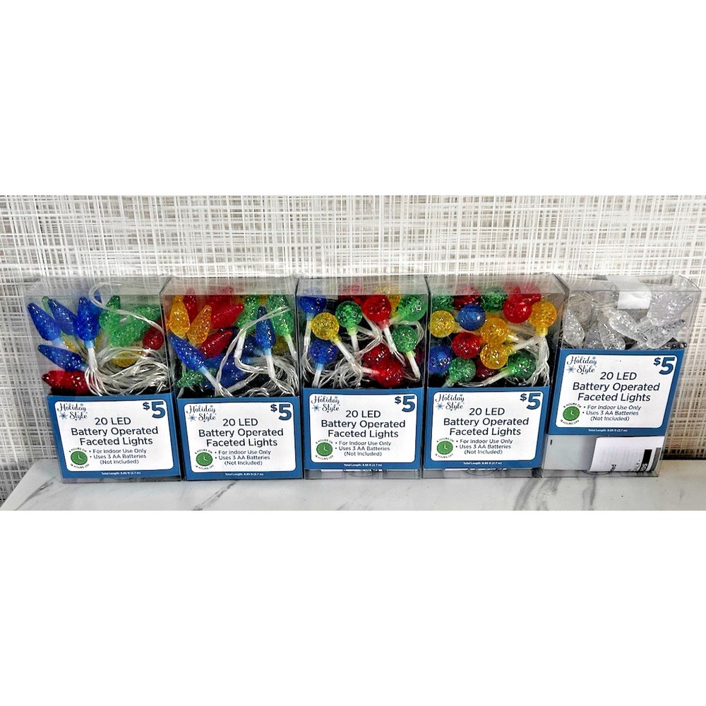 Holiday Style 20 LED Battery Operated String Lights Lot of 5 Packages New! EEE